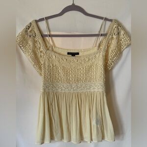 American Eagle Outfitters babydoll Ivory Lace top